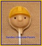 302sp Builder Man Face Chocolate Candy Lollipop Mold
